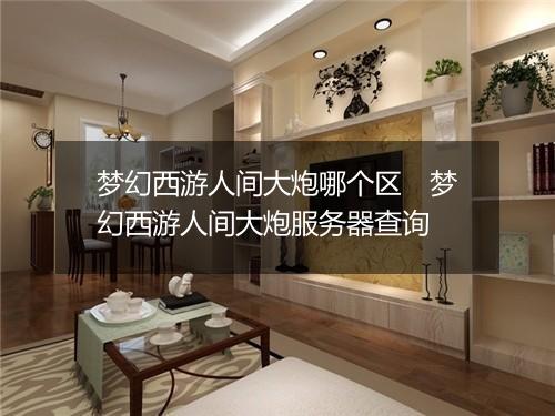 梦幻西游人间大炮哪个区　梦幻西游人间大炮服务器查询